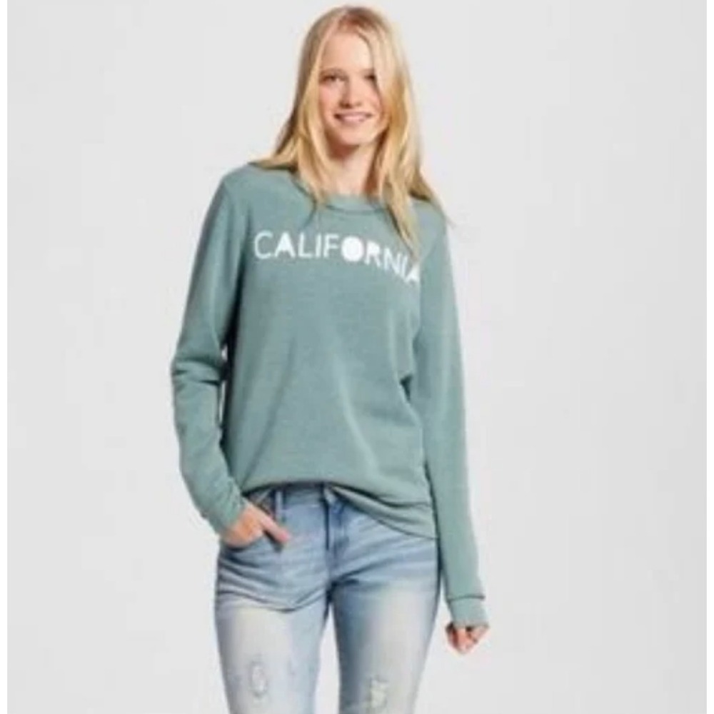 Well Worn Los Angeles Green‎ California Graphic Sweatshirt